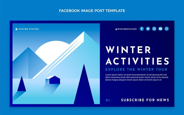 Gradient winter social media post template