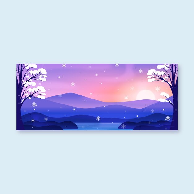 Gradient winter solstice horizontal banner