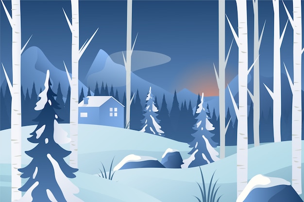 Free Vector gradient winter solstice illustration