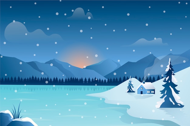 Free vector gradient winter solstice illustration