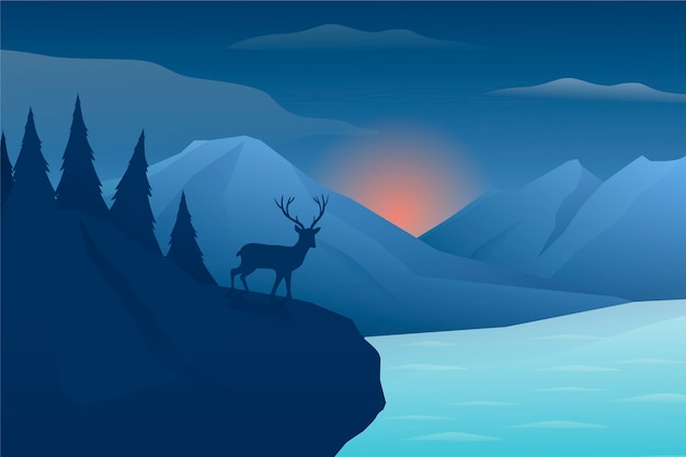 Free Vector gradient winter solstice illustration