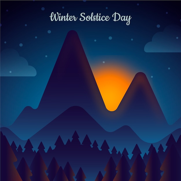 Free Vector gradient winter solstice illustration