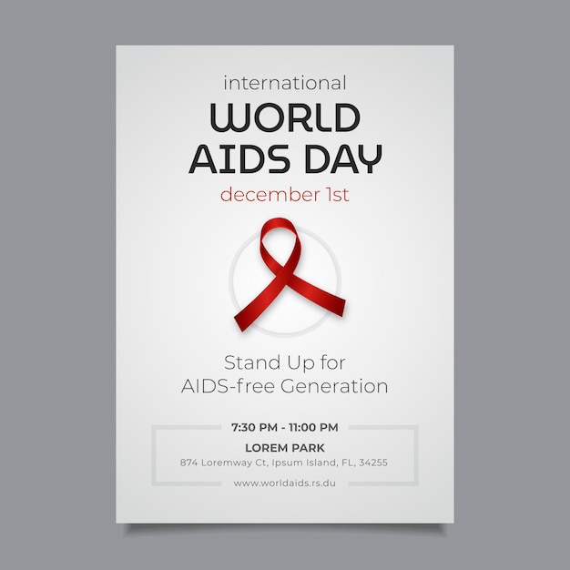 Free Vector gradient world aids day vertical poster template