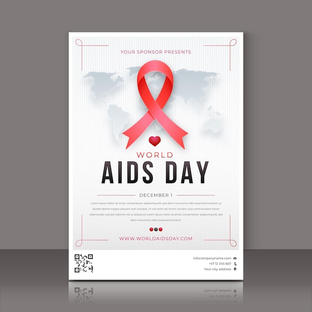 Free Vector gradient world aids day vertical poster template