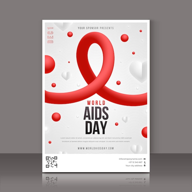 Free Vector gradient world aids day vertical poster template