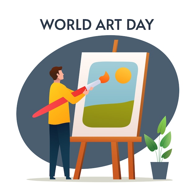 Free Vector gradient world art day illustration