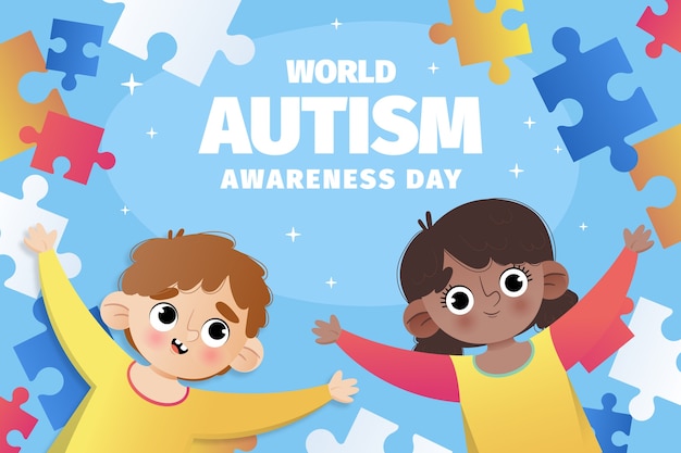 Free Vector gradient world autism awareness day background