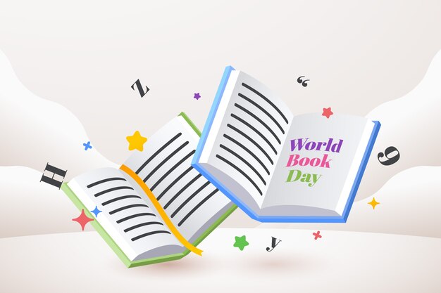 Gradient world book day background