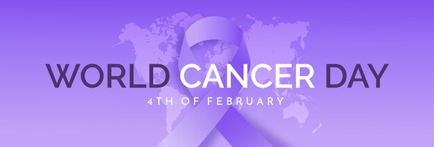 Gradient world cancer day horizontal banner