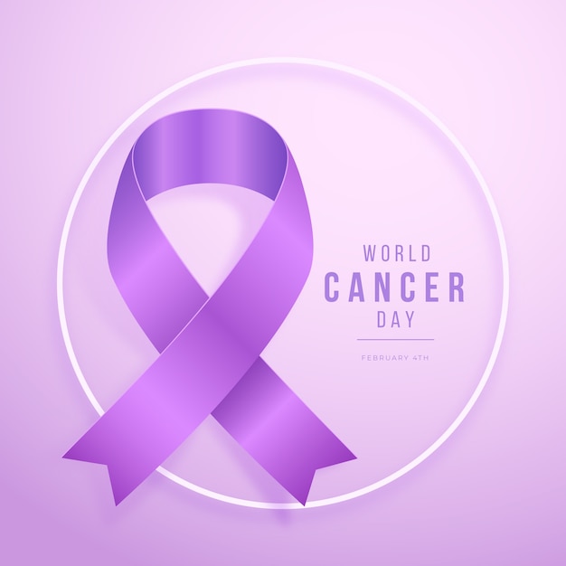 Gradient world cancer day illustration