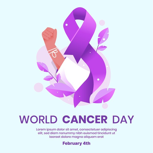 Gradient world cancer day illustration