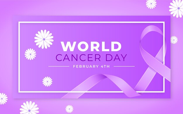 Gradient world cancer day social media promo template