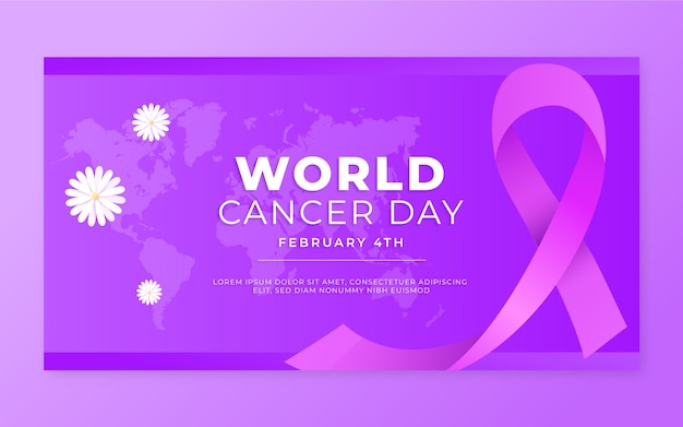 Gradient world cancer day social media promo template