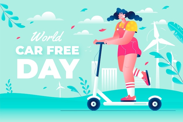 Gradient world car free day background