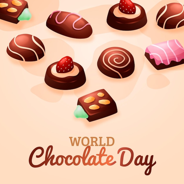 Free vector gradient world chocolate day illustration