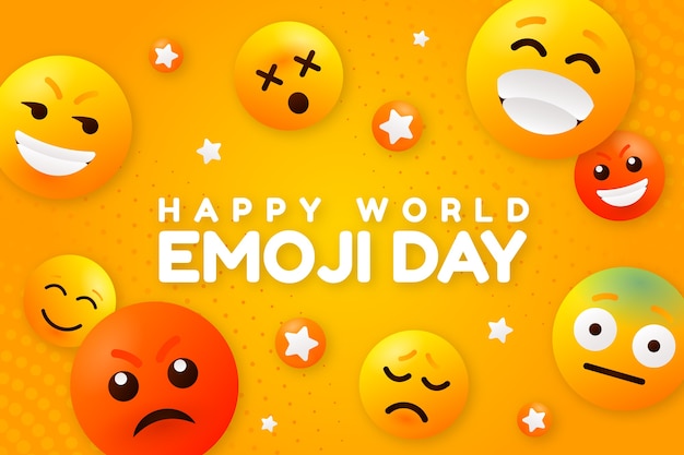 Gradient world emoji day background