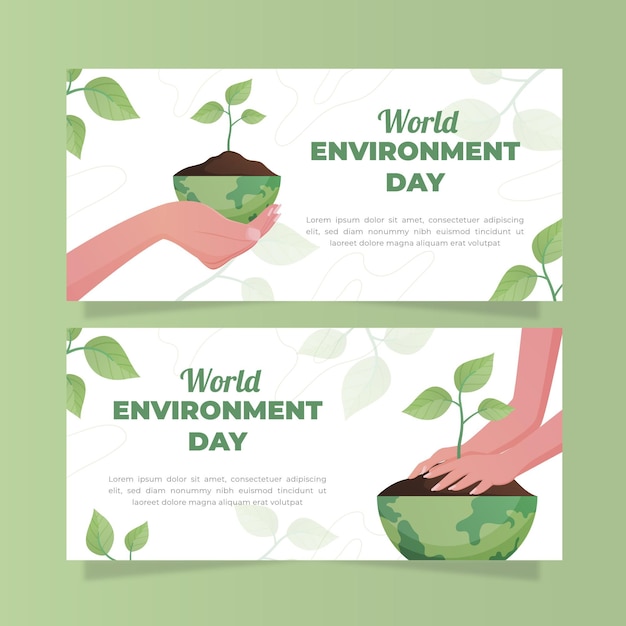 Gradient world environment day banner template