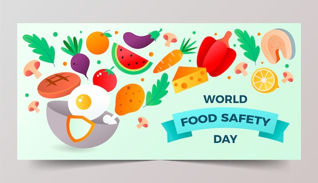 Gradient world food safety day horizontal banner template