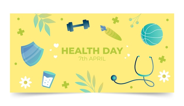 Gradient world health day horizontal banner template