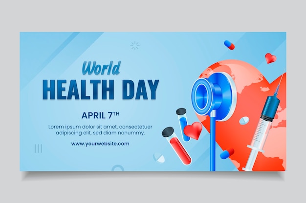 Free Vector gradient world health day social media post template