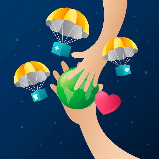 Free vector gradient world humanitarian day illustration