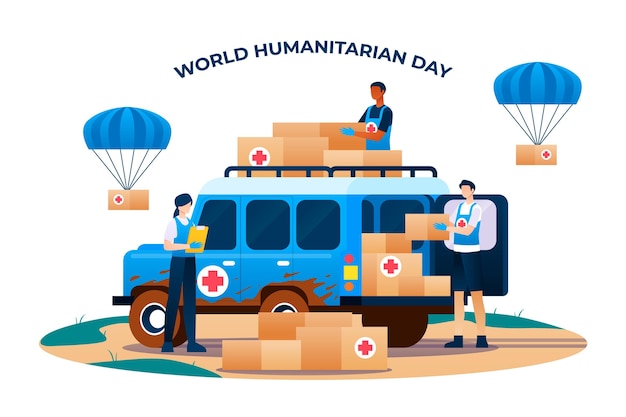 Free Vector gradient world humanitarian day illustration