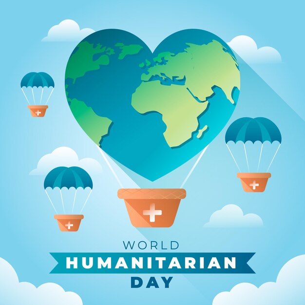 Gradient world humanitarian day illustration