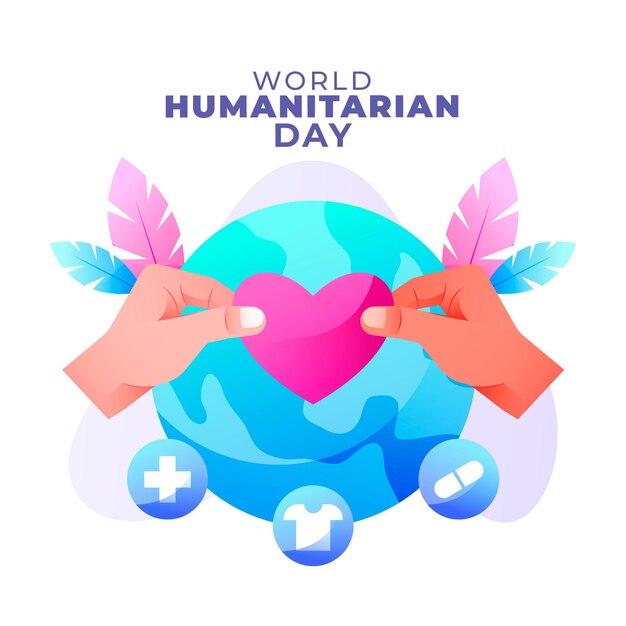 Gradient world humanitarian day illustration