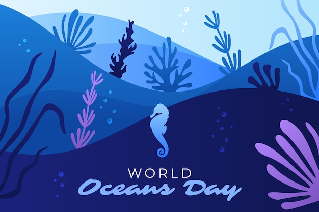 Free Vector gradient world oceans day background