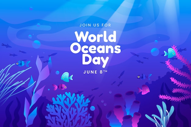 Free Vector gradient world oceans day background