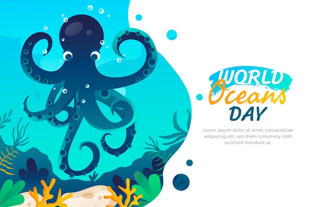 Gradient world oceans day background