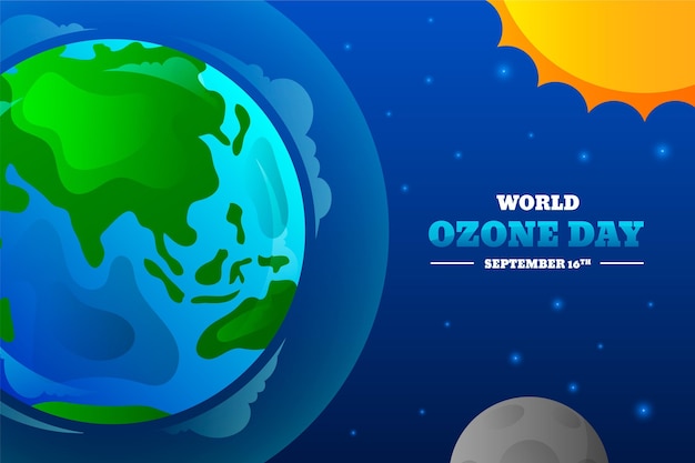 Free vector gradient world ozone day background