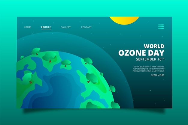 Free Vector gradient world ozone day landing page template