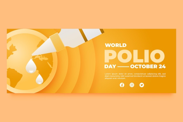 Gradient world polio day social media cover template