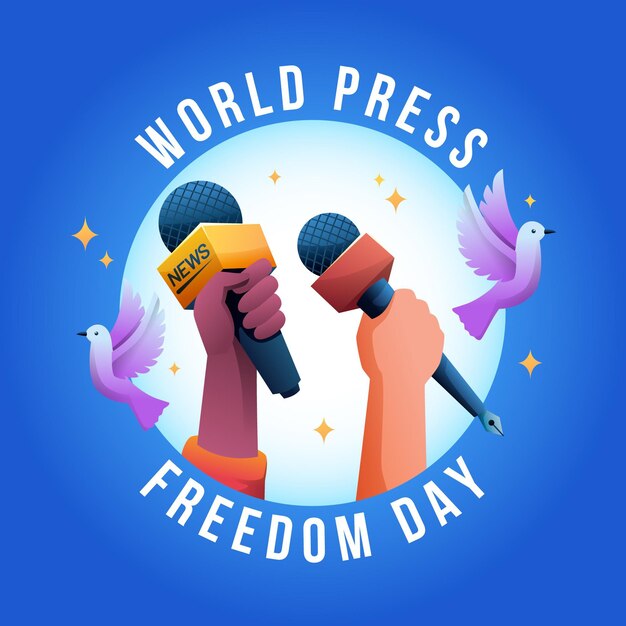 Gradient world press freedom day illustration