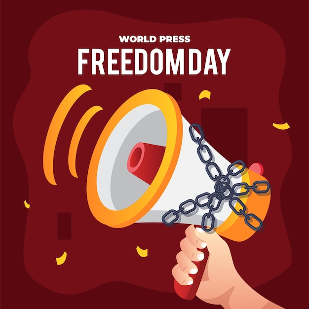 Free Vector gradient world press freedom day illustration