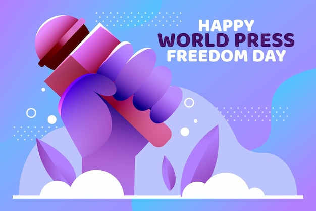 Gradient world press freedom day illustration