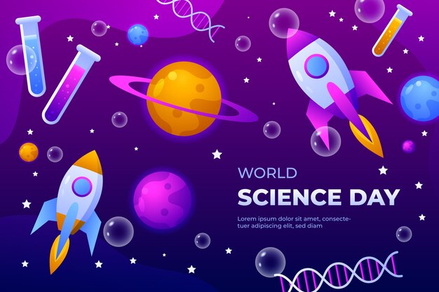 Gradient world science day background