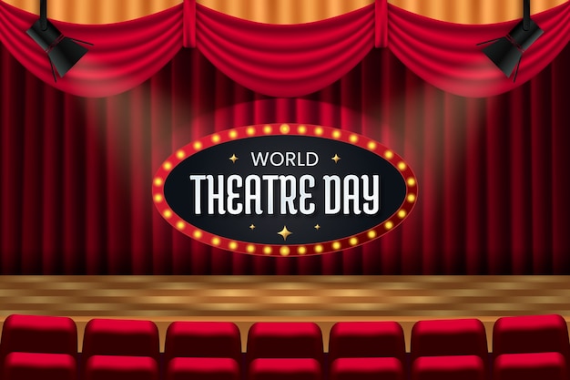 Free Vector gradient world theatre day background