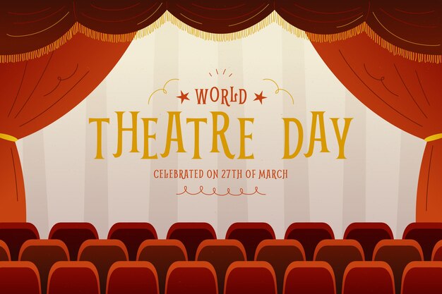 Gradient world theatre day background