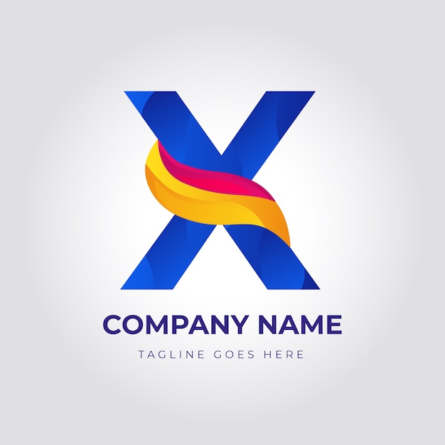 Gradient x letter logo template