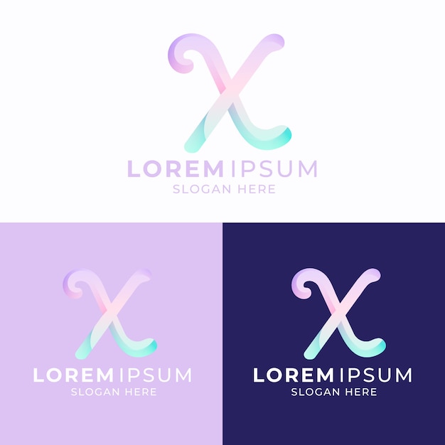 Gradient x letter logo