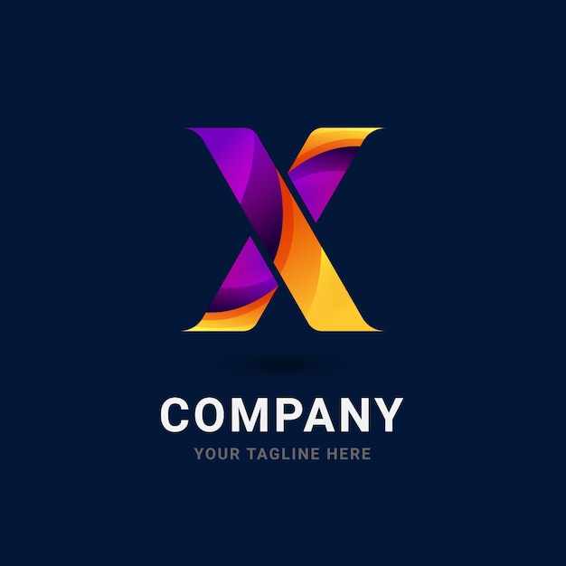 Gradient x logo template design