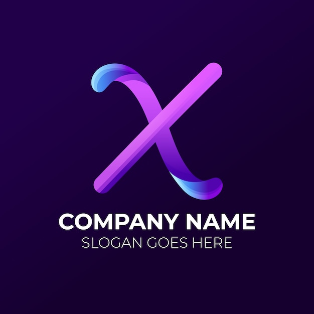 Gradient x logo template design