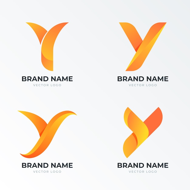 Gradient y letter logo template