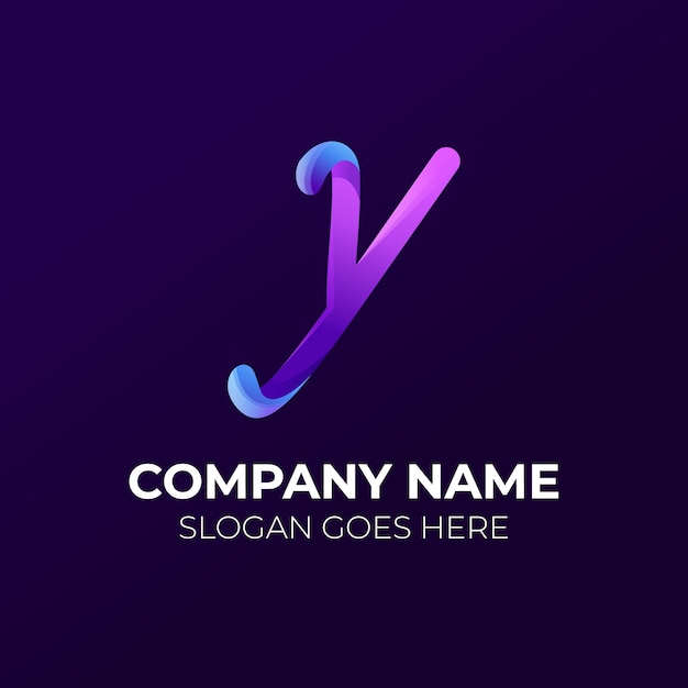 Free vector gradient y logo template design