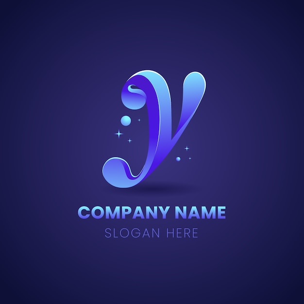 Free vector gradient y logo template