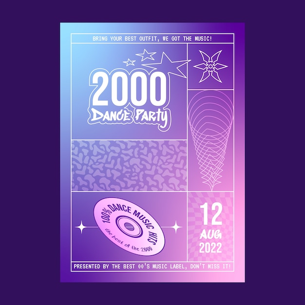 Gradient y2k poster template