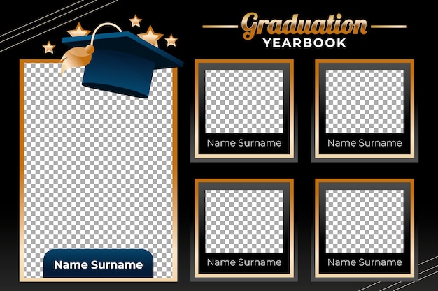 Free Vector gradient yearbook template