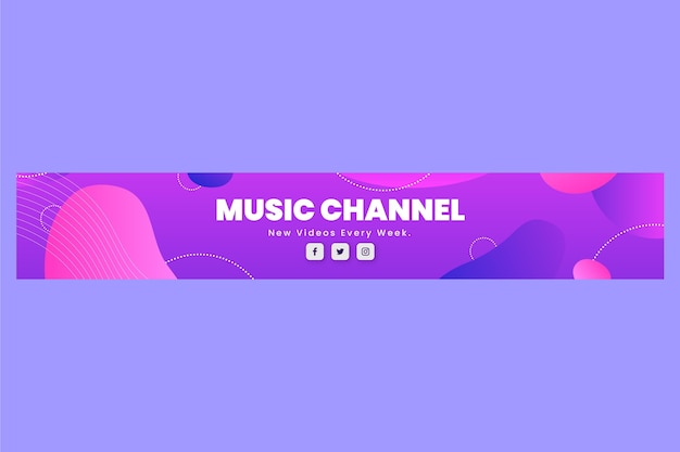 Free vector gradient youtube banner